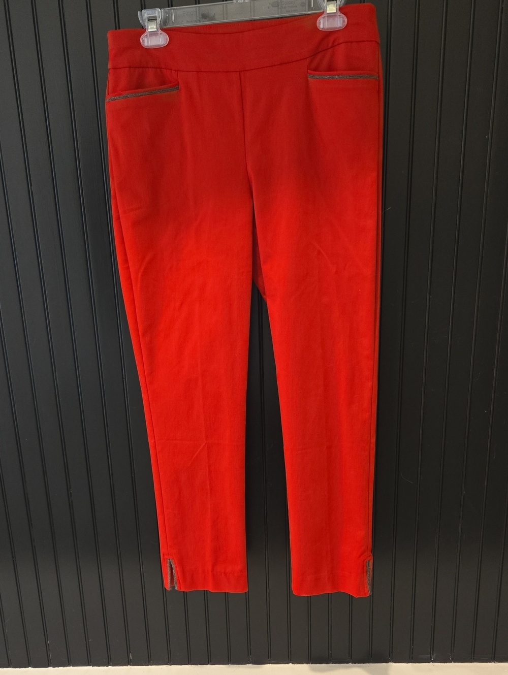 Red Women's Stretch Straight Leg Pants